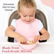 Adore Equilibrium - Perfect Silicon Suction feeding bowl with Spoon set - Pink