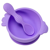 Adore Equilibrium - Perfect Silicon Suction feeding bowl with Spoon set - Purple