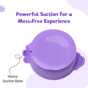Adore Equilibrium - Perfect Silicon Suction feeding bowl with Spoon set - Purple