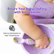 Adore Equilibrium - Perfect Silicon Suction feeding bowl with Spoon set - Purple