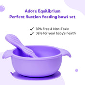 Adore Equilibrium - Perfect Silicon Suction feeding bowl with Spoon set - Purple