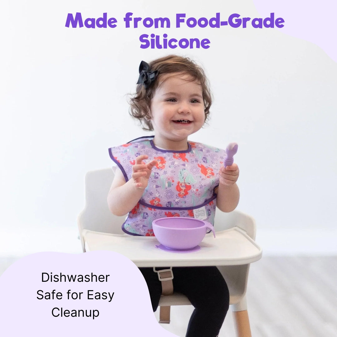 Adore Equilibrium - Perfect Silicon Suction feeding bowl with Spoon set - Purple