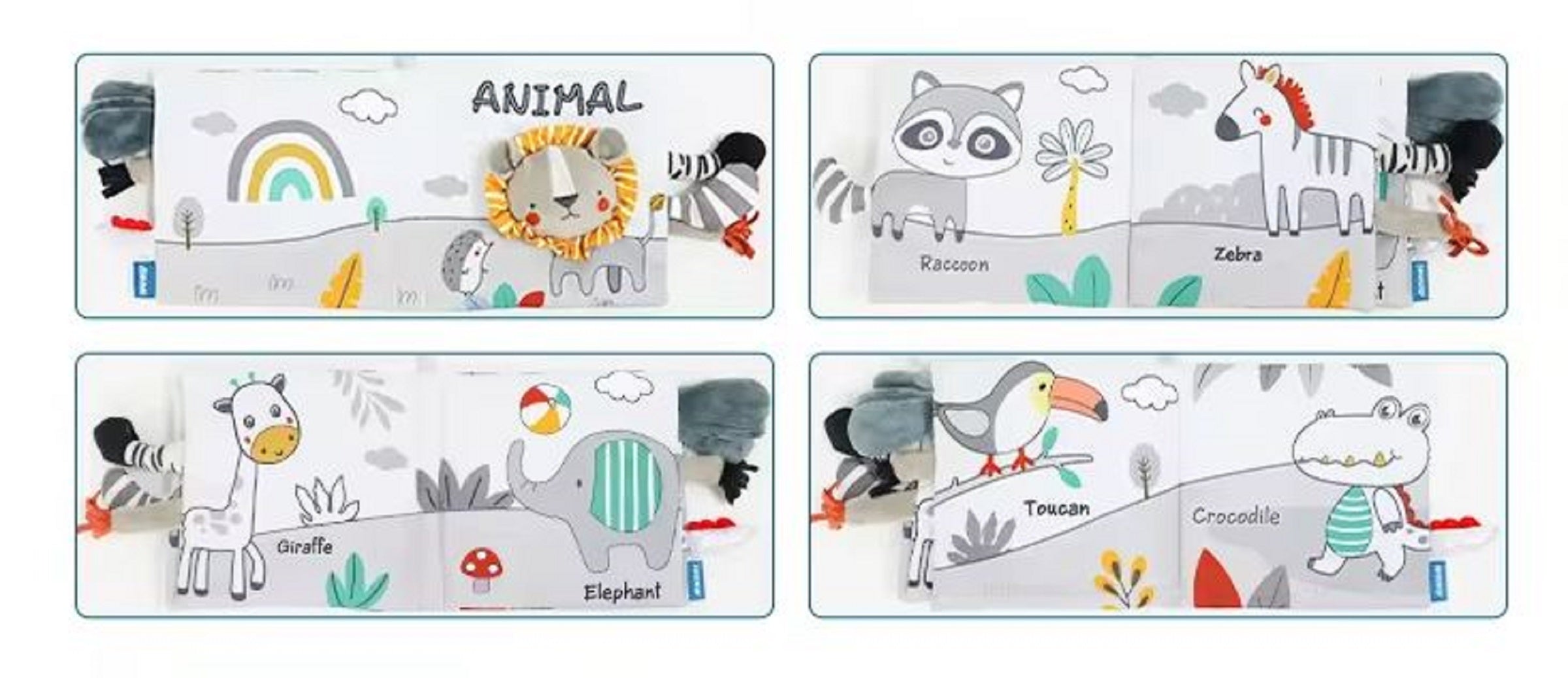 Adore Adventure Soft Cloth Book with Crinkle Paper- Lion