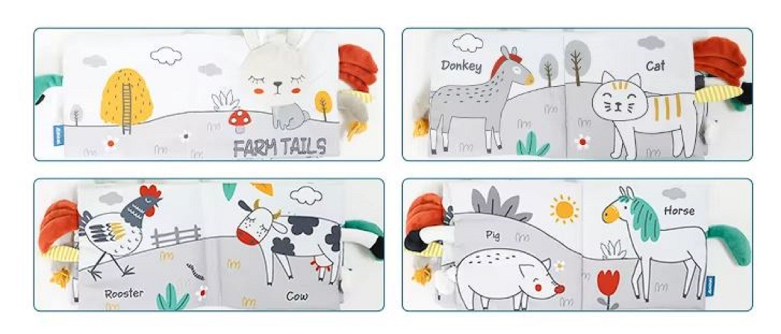 Adore Adventure Soft Cloth Book with Crinkle Paper- Bunny