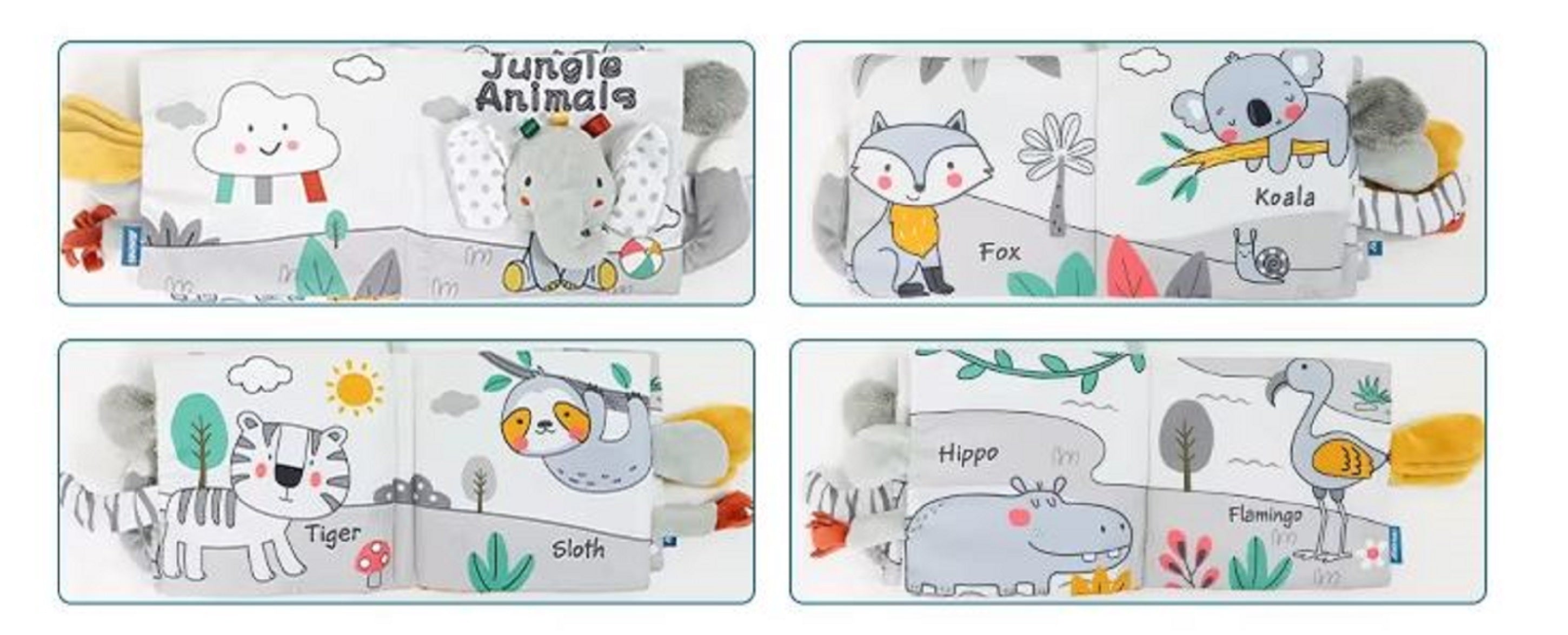 Adore Adventure Soft Cloth Book with Crinkle Paper- Elephant