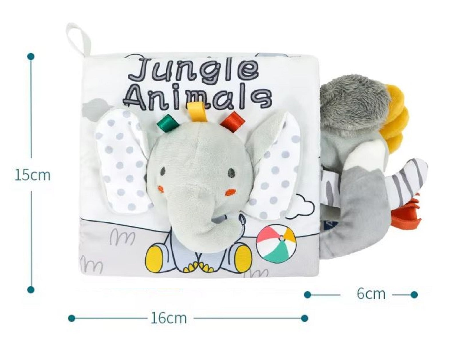 Adore Adventure Soft Cloth Book with Crinkle Paper- Elephant