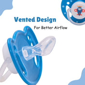 Adore Vento Jnr- The Vented Pacifier for Babies with Sterilizer Case- Orthodontic - Pack of 2(Blue+Pink)