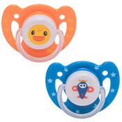 Adore Vento Jnr- The Vented Pacifier for Babies with Sterilizer Case- Orthodontic - Pack of 2(Blue+Orange)