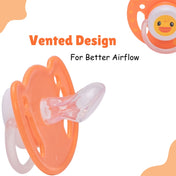 Adore Vento Jnr- The Vented Pacifier for Babies with Sterilizer Case- Orthodontic - Pack of 2(Blue+Orange)