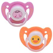 Adore Vento Jnr- The Vented Pacifier for Babies with Sterilizer Case- Orthodontic - Pack of 2(Orange+Pink)