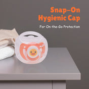 Adore Vento Jnr- The Vented Pacifier for Babies with Sterilizer Case- Orthodontic - Pack of 2(Orange+Pink)