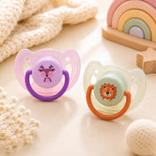 Adore Vento Snr- The Vented Pacifier for Babies with Sterilizer Case- Orthodontic - Pack of 2(Green+Purple)