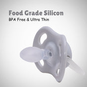 Adore Airo- The Symmetrical Pacifier that Glows in Dark with Sterilizer Case - Pack of 2( Grey+Purple)