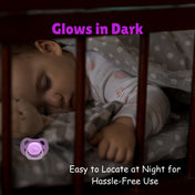 Adore Airo- The Symmetrical Pacifier that Glows in Dark with Sterilizer Case - Pack of 2( Grey+Purple)
