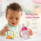Adore ALGO Jr. Baby Silicon Soft Spout Sipper with Twin Handle- 125ml- Pink