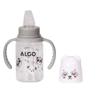 Adore ALGO Jr. Baby Silicon Soft Spout Sipper with Twin Handle- 125ml- Grey
