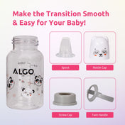 Adore ALGO Jr. Baby Silicon Soft Spout Sipper with Twin Handle- 125ml- Grey