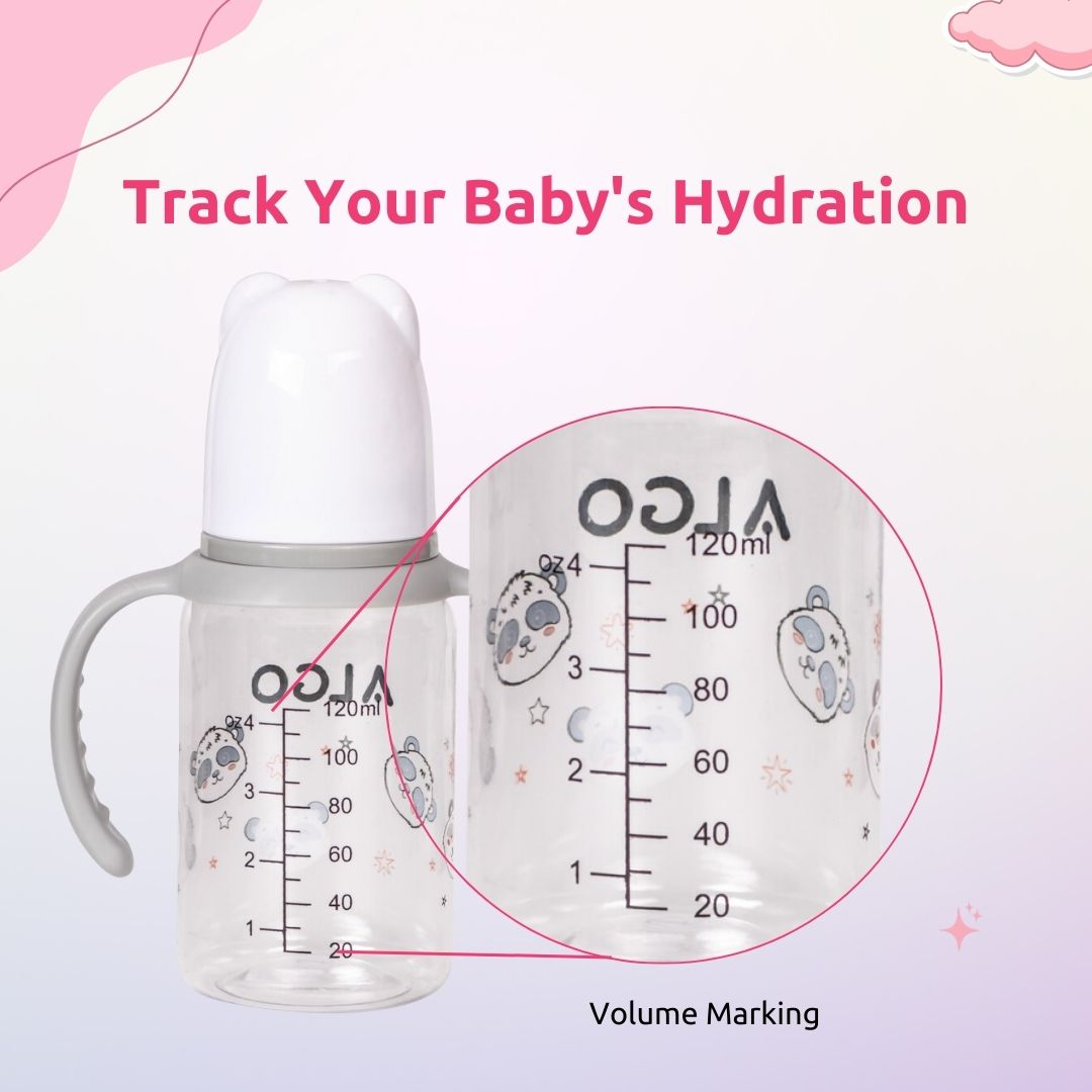 Adore ALGO Jr. Baby Silicon Soft Spout Sipper with Twin Handle- 125ml- Grey