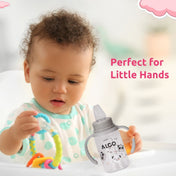 Adore ALGO Jr. Baby Silicon Soft Spout Sipper with Twin Handle- 125ml- Grey
