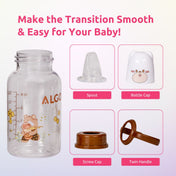 Adore ALGO Jr. Baby Silicon Soft Spout Sipper with Twin Handle- 125ml- Brown