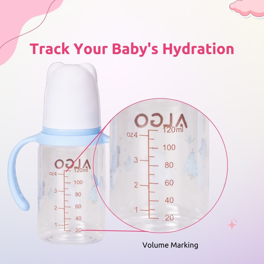 Adore ALGO Jr. Baby Silicon Soft Spout Sipper with Twin Handle- 125ml- Blue