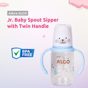 Adore ALGO Jr. Baby Silicon Soft Spout Sipper with Twin Handle- 125ml- Blue