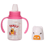 Adore ALGO Jr. Baby Silicon Soft Spout Sipper with Twin Handle- 125ml- Family Theme Pink