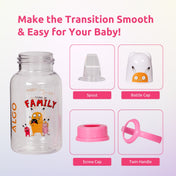 Adore ALGO Jr. Baby Silicon Soft Spout Sipper with Twin Handle- 125ml- Pink