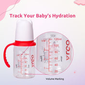 Adore ALGO Jr. Baby Silicon Soft Spout Sipper with Twin Handle- 125ml - Family Theme Red