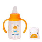 Adore ALGO Jr. Baby Silicon Soft Spout Sipper with Twin Handle- 125ml-Family Theme Orange