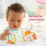 Adore ALGO Jr. Baby Silicon Soft Spout Sipper with Twin Handle- 125ml-Family Theme Orange