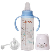 Adore ALGO Snr. 2 in 1 Baby Silicon Spout & Straw Sipper with Gravity Ball & Twin Handle - 250ml -Blue