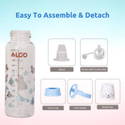 Adore ALGO Snr. 2 in 1 Baby Silicon Spout & Straw Sipper with Gravity Ball & Twin Handle - 250ml -Blue