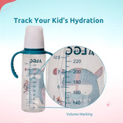 Adore ALGO Snr. 2 in 1 Baby Silicon Spout & Straw Sipper with Gravity Ball & Twin Handle - 250ml - Family Theme Blue