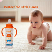 Adore ALGO Snr. 2 in 1 Baby Silicon Spout & Straw Sipper with Gravity Ball & Twin Handle - 250ml- Family Theme Orange
