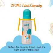 Adore ALGO - Twister  Handle 2 in 1 Baby Silicon Spout & Straw Sipper with Gravity Ball & Twin Handle - 250ml- Green