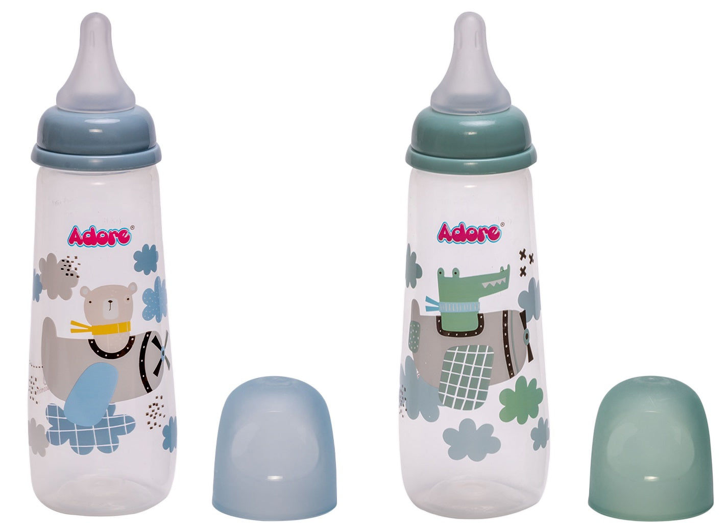 Adore Holland Narrow Neck Feeding Bottle 250ml- Pack of 2- Dual Combo- Green +Blue