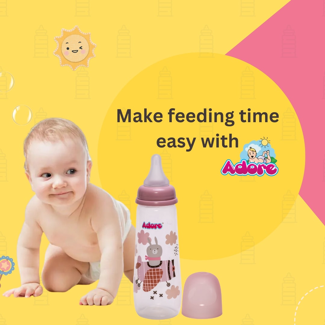 Adore Holland Narrow Neck Feeding Bottle 250ml- Pack of 2- Dual Combo- Green + Pink