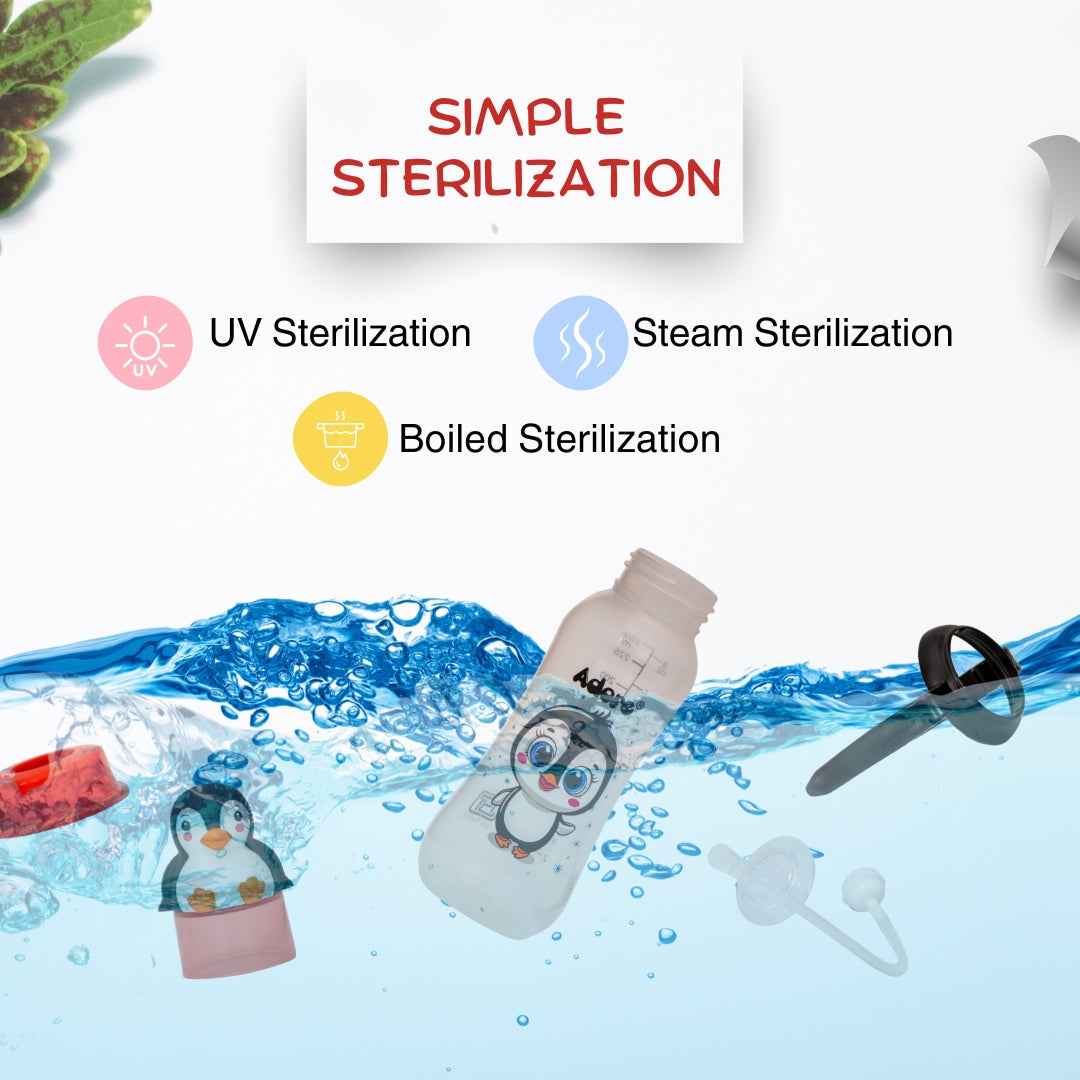 Adore AYE! The Character Hood Straw Sipper with Gravity Ball and Twin Handle 250ml- Black Penguin