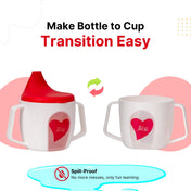 Adore BIJOU- The Mini Hard Spout Sipper/ Training Sippy Cup with Twin Handle - 150ml -Red