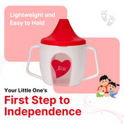 Adore BIJOU- The Mini Hard Spout Sipper/ Training Sippy Cup with Twin Handle - 150ml -Red