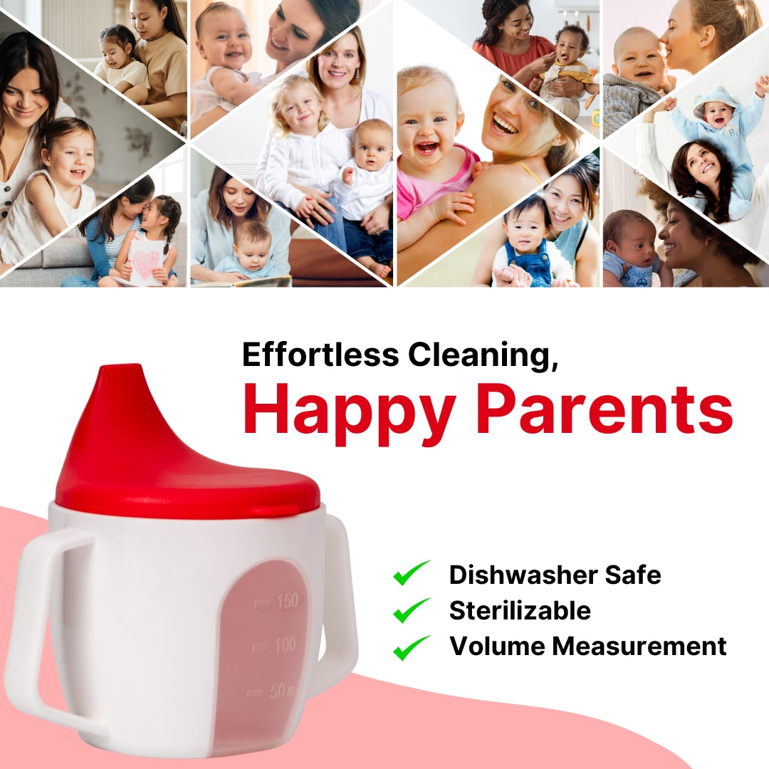 Adore BIJOU- The Mini Hard Spout Sipper/ Training Sippy Cup with Twin Handle - 150ml -Red