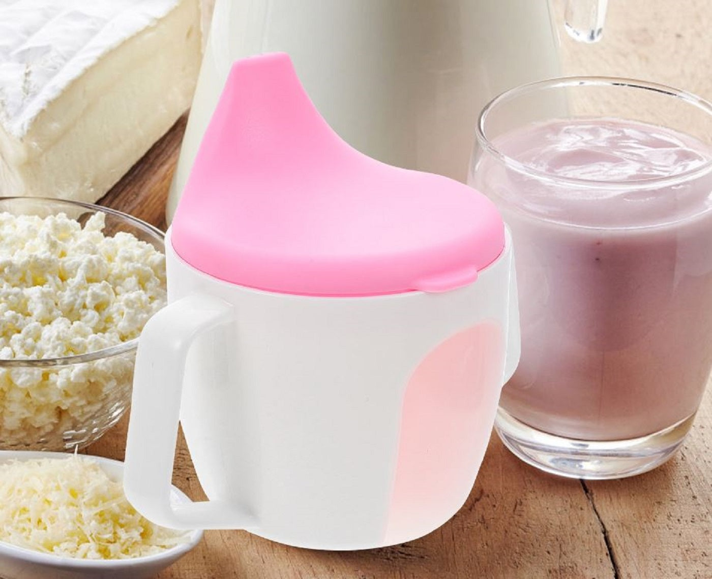 Adore BIJOU- The Mini Hard Spout Sipper/ Training Sippy Cup with Twin Handle -150ml - Pink