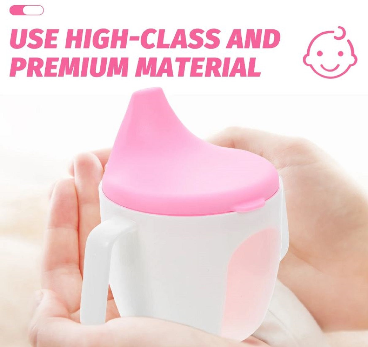 Adore BIJOU- The Mini Hard Spout Sipper/ Training Sippy Cup with Twin Handle -150ml - Pink