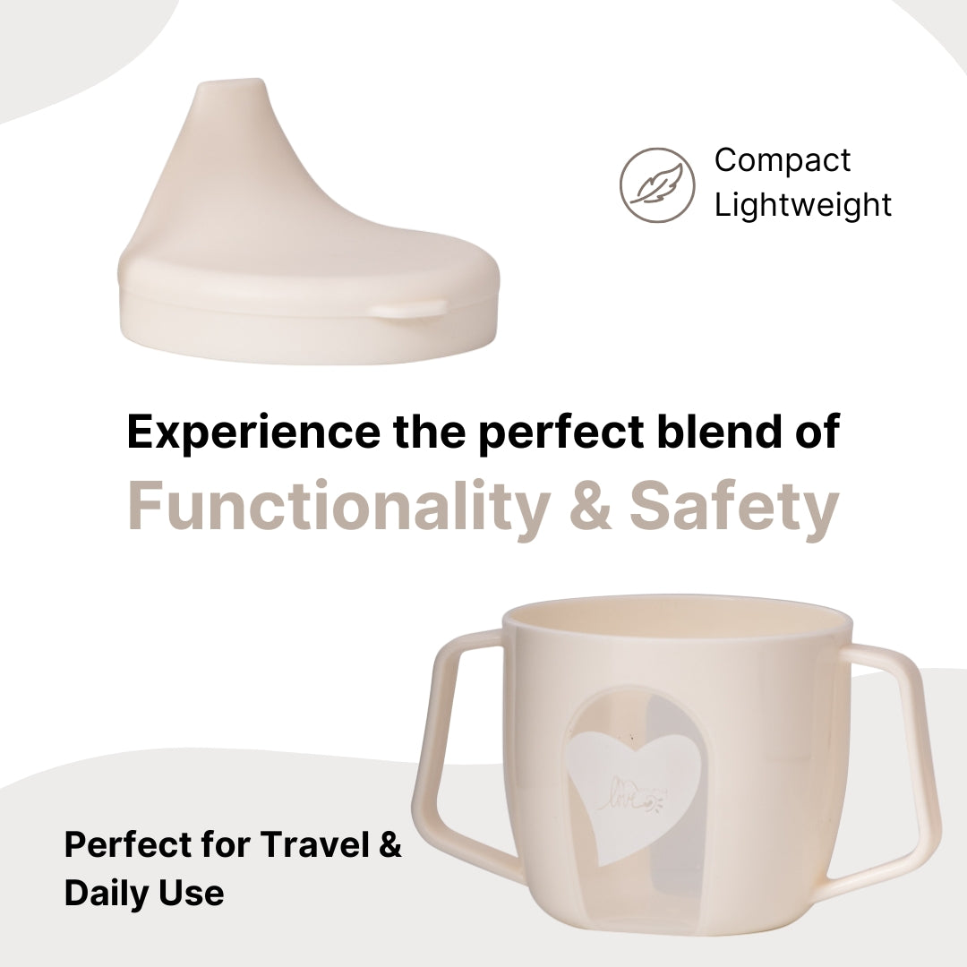 Adore BIJOU- The Mini Hard Spout Sipper/ Training Sippy Cup with Twin Handle - 150ml -white