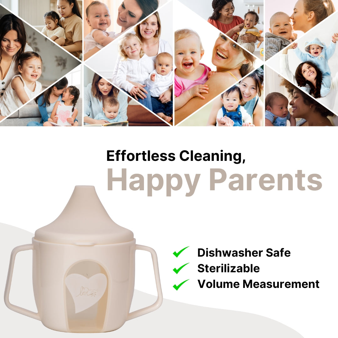 Adore BIJOU- The Mini Hard Spout Sipper/ Training Sippy Cup with Twin Handle - 150ml -white