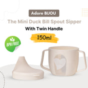 Adore BIJOU- The Mini Hard Spout Sipper/ Training Sippy Cup with Twin Handle - 150ml -white