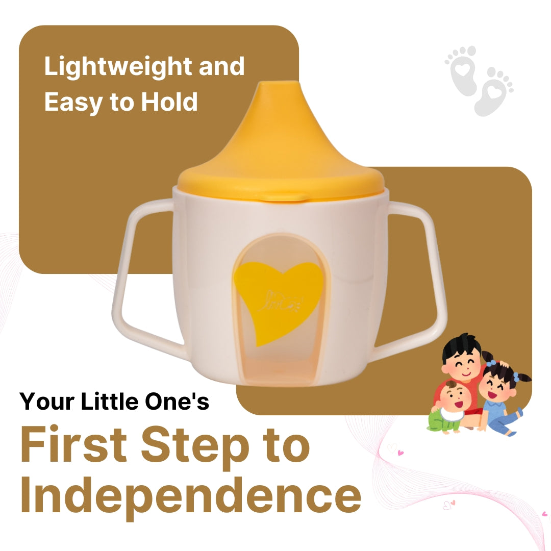 Adore BIJOU- The Mini Hard Spout Sipper/ Training Sippy Cup with Twin Handle - 150ml -Yellow