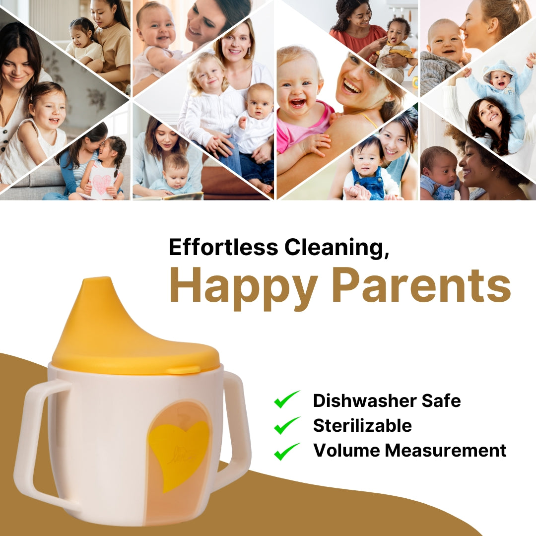 Adore BIJOU- The Mini Hard Spout Sipper/ Training Sippy Cup with Twin Handle - 150ml -Yellow