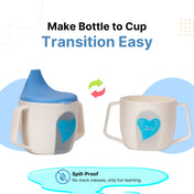 Adore BIJOU- The Mini Hard Spout Sipper/ Training Sippy Cup with Twin Handle - 150ml -Blue